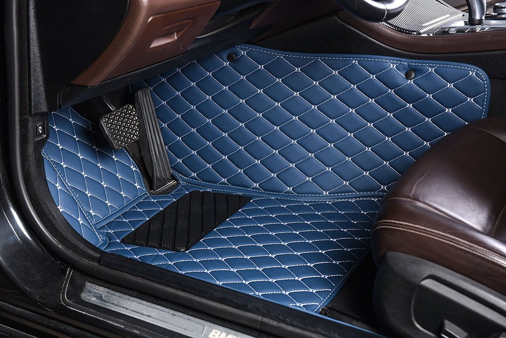 Discount Blue Luxury Leather Diamond Car Mats