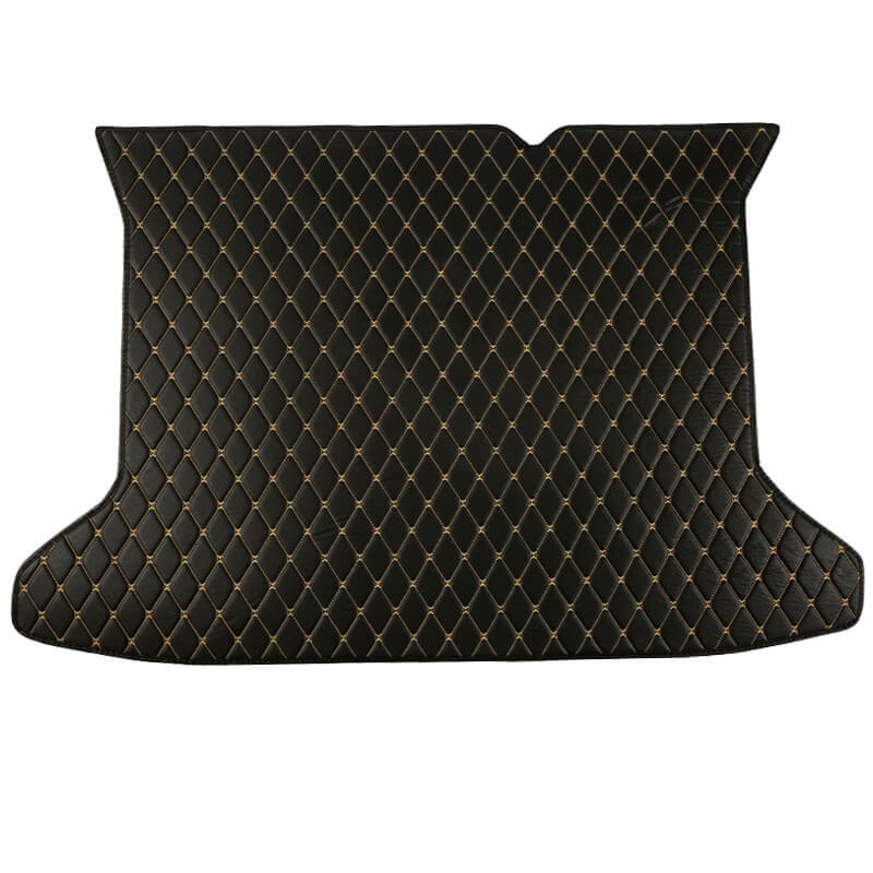 Discount Black and Yellow Stitching Luxury Leather Diamond Trunk Base Mat