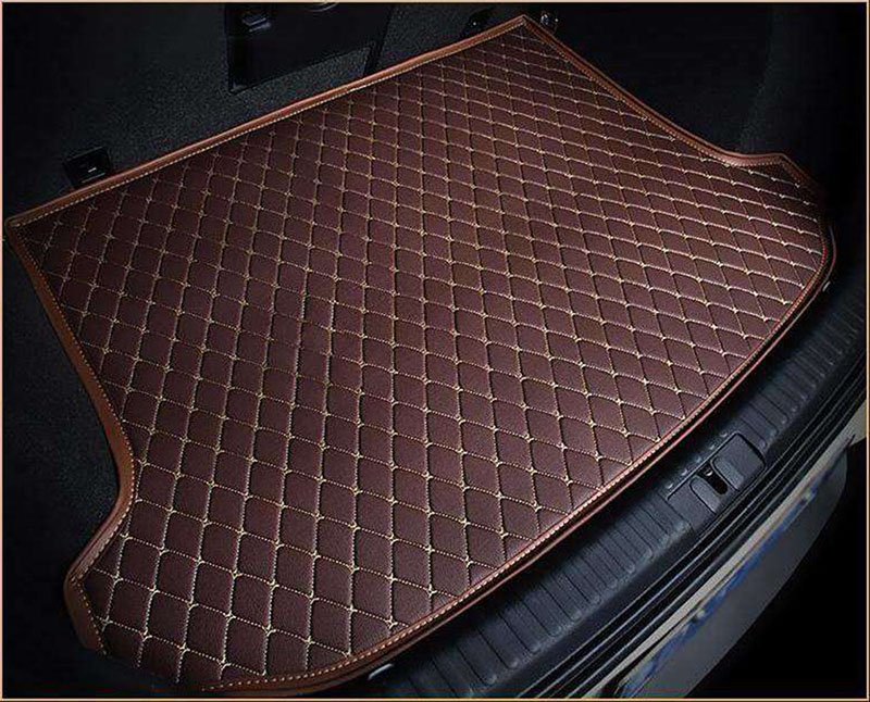 Discount Dark Brown Luxury Leather Diamond Trunk Base Mats