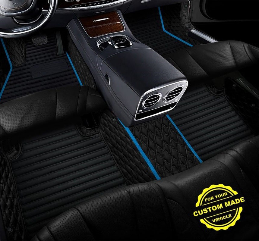 Discount Light Blue Hybrid Line Series Premium Car Mats