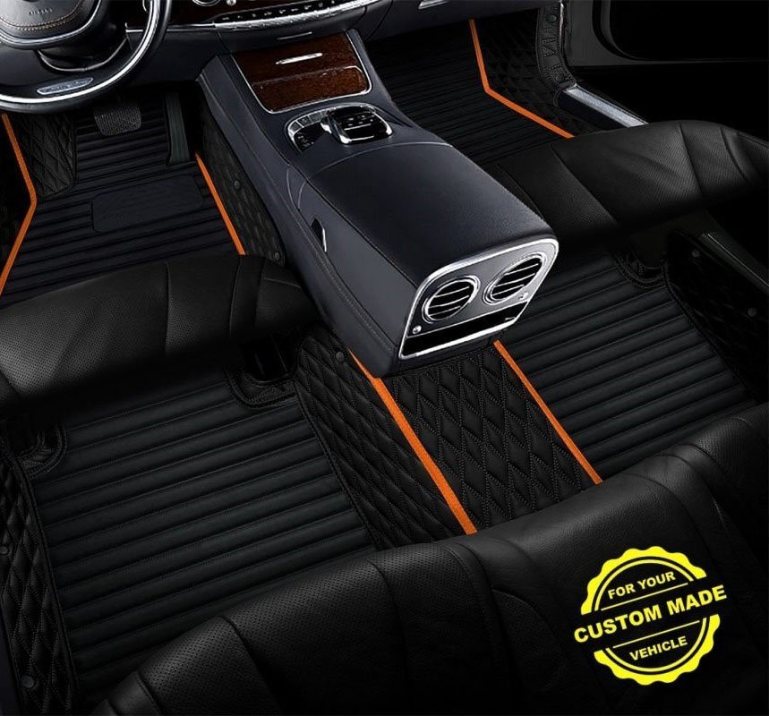 Discount Orange Hybrid Line Series Premium Car Mats