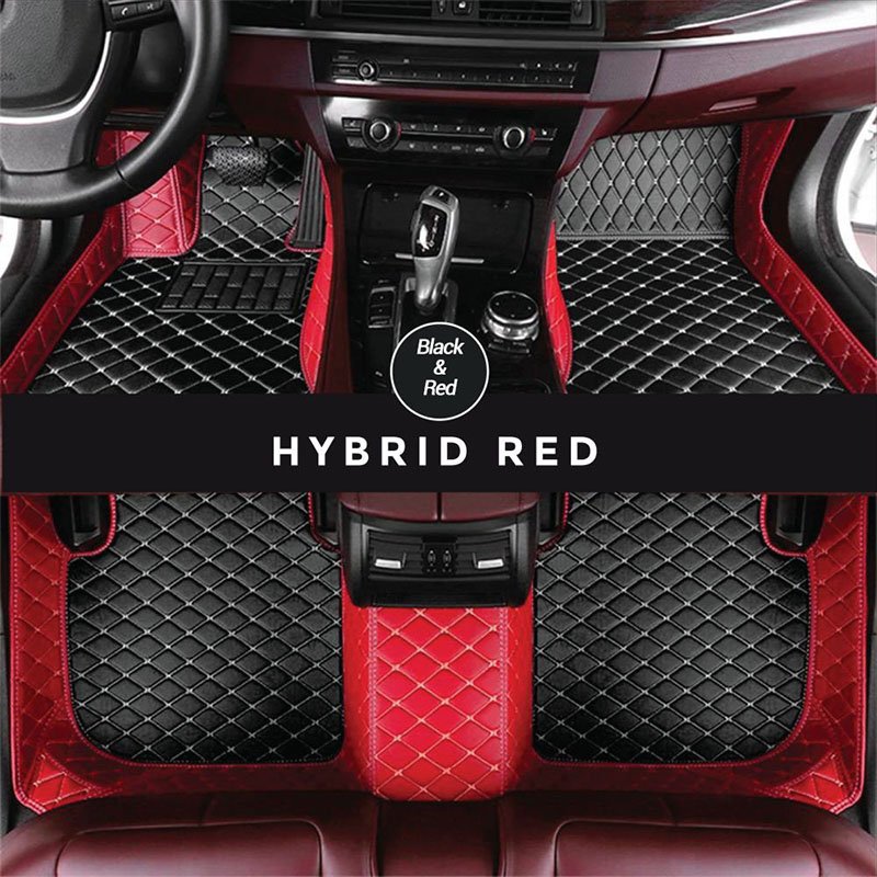 Black and Red Hybrid Mode Premium Diamond Car Mats for BMW M2