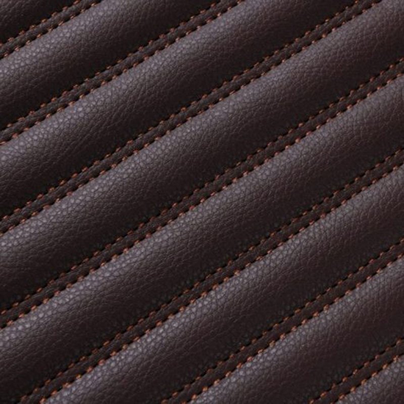 Discount Dark Brown Luxury Leather Stripe Car Mats